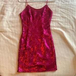 hot pink sequin dress